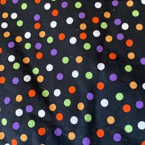💯% Cotton Multi colored polka dot on Black Background, Bright! Project R…